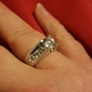 Genuine White Sapphire Wedding Ring